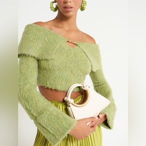 LIKE NEW Cult Gaia Audie Off The Shoulder Long Sleeve Sweater, Size M